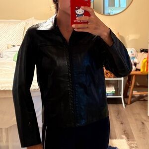 Bisou Bisou Black Leather Jacket